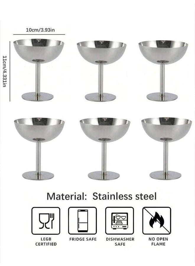 كيلا ٦ قطع من أكواب وأوعية الحلوى، أكواب حلوى من الفولاذ المقاوم للصدأ، أكواب آيس كريم، أكواب بودنغ، أوعية كاسترد - Image 5